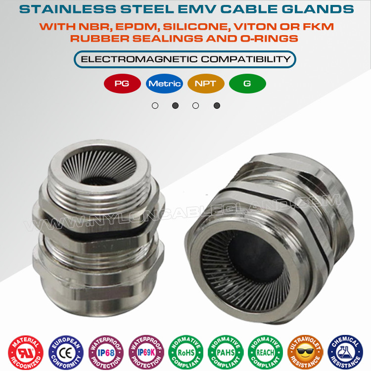 EMC/EMV Cable Glands Stainless Steel SS304, SS316, SS316L for Shielded & Screened Cables