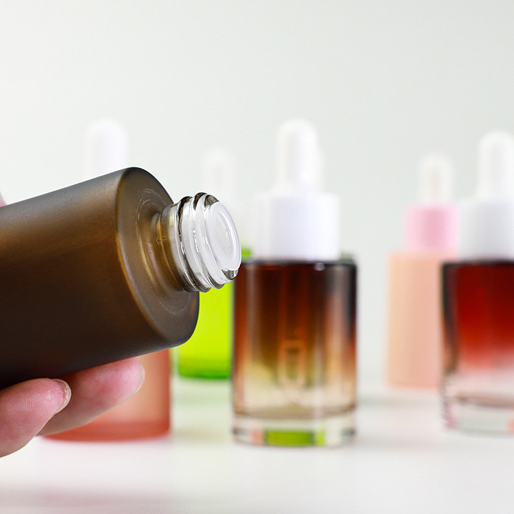 Frosted Glass Serum Essential Oil Dropper Bottles 30ml For Face Cream Packaging
