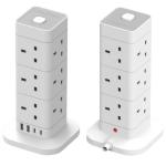 Extension Socket 250V 10A 2 USB Ports Universal Travel Mobile Multiple Plug