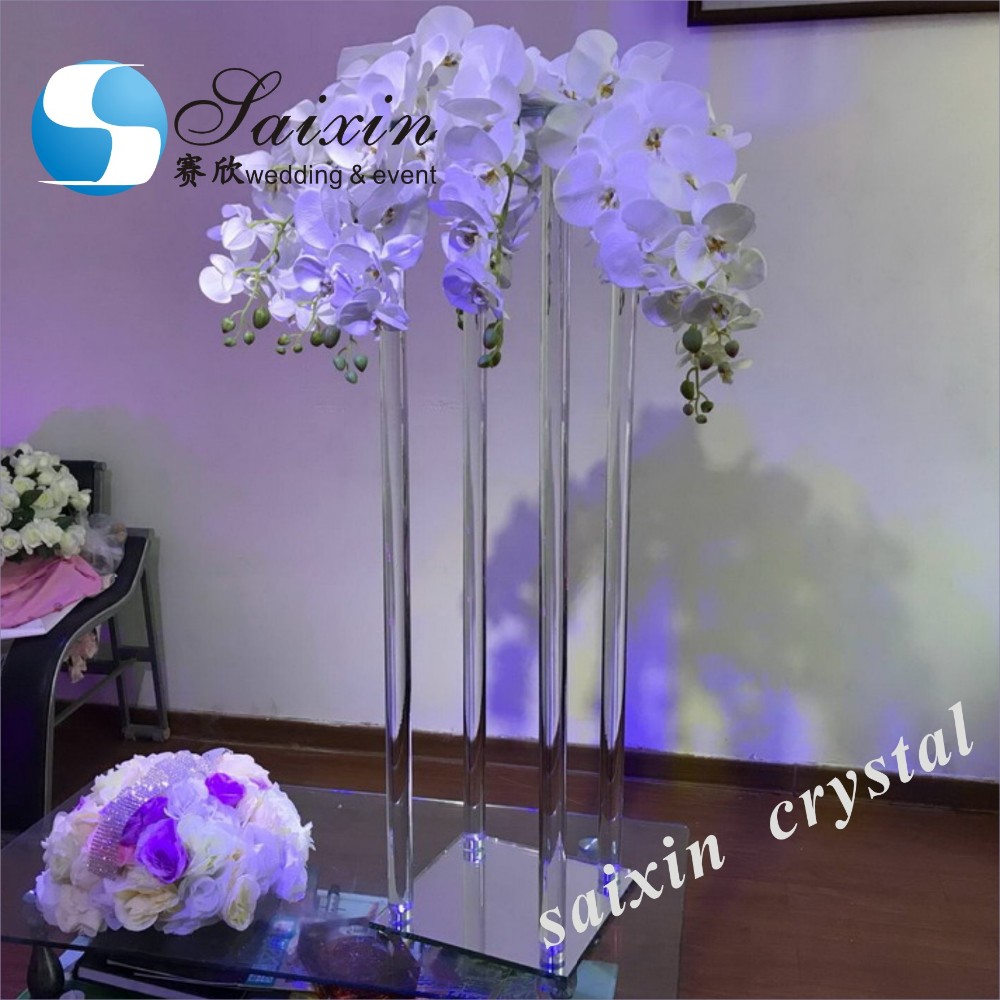 ZT-464 Chic shiny gold wedding centerpieces flower arrangement metal double circle