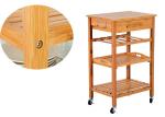 Hot Sale Bamboo Home Furniture Wooden Serving Storage Trolley Cart