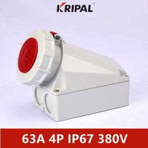 Quality High Performing Industrial Wall Mounted Socket Outlet IP67 63A 6H wholesale
