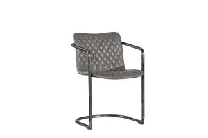 Quality Soft Grey Leather Dining Room Chairs , Upholstered Dining Room Chairs With Arms wholesale