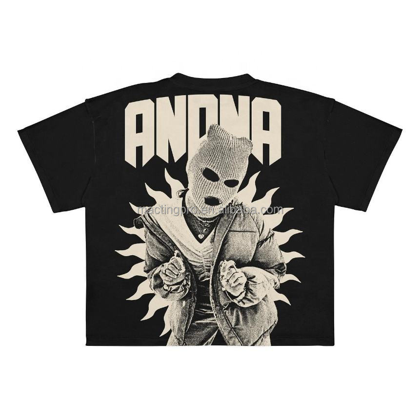 Washed Black T-Shirts Custom 250Gsm Cotton Heavy Weight Oversized Acid Washed Graphic Tees