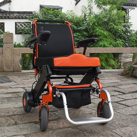 Electric Foldable Wheelchair 6km/H With Rigid PU Tyre