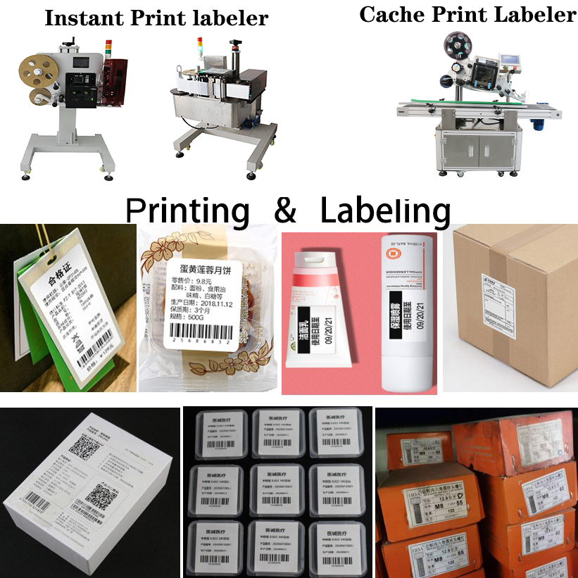 220V Voltage Fruit Tag Barcode Printing Sticker Labeling Machine for Carton Packaging