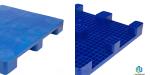 Anti Slip Heavy Duty Plastic Pallet Blue 1200*1000*150mm With Nine Feet / Smooth