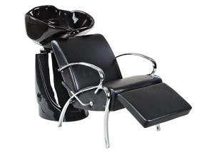 Quality Pu Leather Salon Shampoo Chairs Free Standing With Ceramic Bowl , OEM ODM Service wholesale