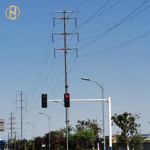 Quality 6M - 7.5M Traffic Light Pole Installing Camera Yellow Green Red Light Pole wholesale