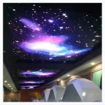 Stretch PVC Ceiling Film Blue Sky Starry Night With Fluorescent Lights