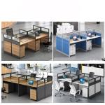 Modular and Customizable Office Furniture 4-Person Screen Workstation with Desk