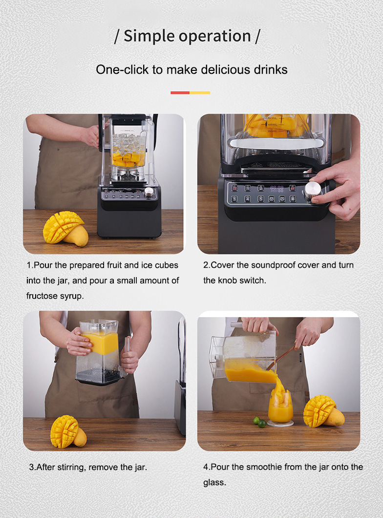 Unbreakable PC Jar Multifunctional Smoothies Blender 2L Commercial Milkshake Machine