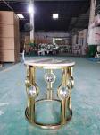 Gold Plated Stainless Steel Marble Side Table Light Luxury Metal Crystal Ball