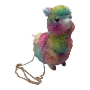Quality 25cm 9.84i Brown And Pink Tie Dye Alpaca Animal Shoulder Bag wholesale