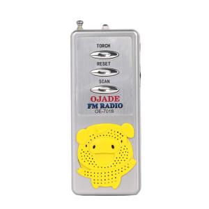 Quality ABS Handheld FM Radio with Emergency Light Built-in Speaker with earphone Radio wholesale