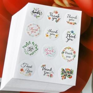 Quality Round Shape Thank You Self Adhesive Sealing Stickers 2.5*2.5cm Waterproof wholesale