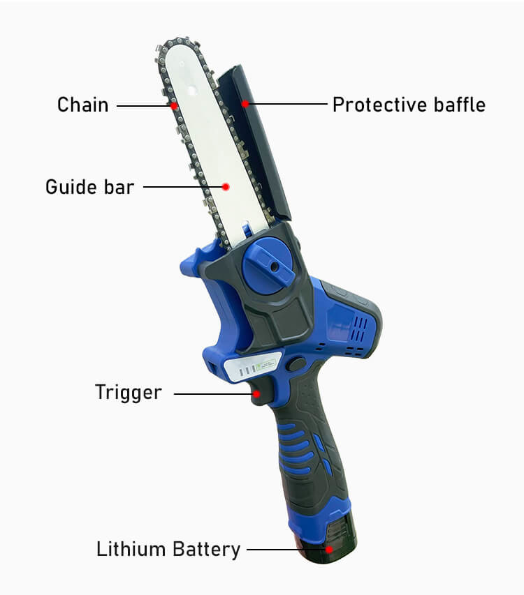 6'' Small Handheld Pruning Chain Saw Electric Cordless Chainsaw Gardening