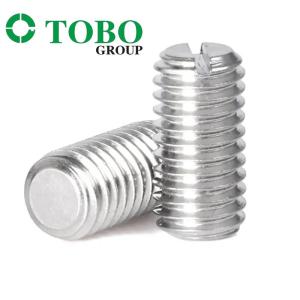 Quality Stainless steel slotted set screw with slotted flat grub screw GB73 DIN551 wholesale