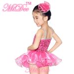 Midee Kids Dance Clothes Coin Sequin Tutu Skirt Dress With Silver Sequins Edge