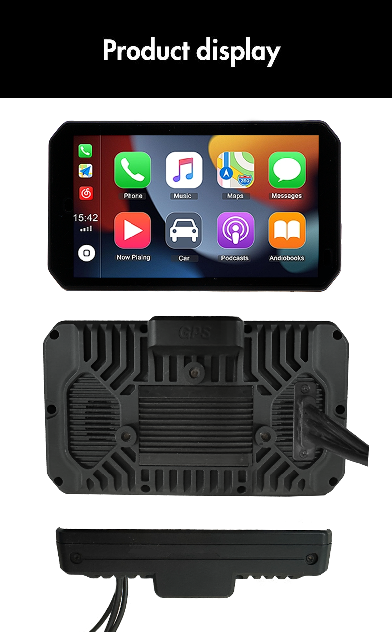 Wireless CarPlay Motorcycle Navigator 5-Inch Touch Screen for Driving and Navigation