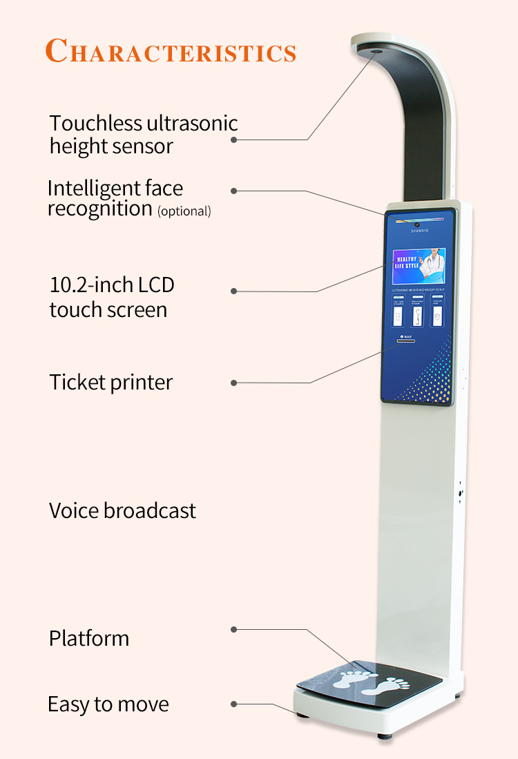 Ultrasonic Bmi Scale Electronic Height Weight Scale with Printer