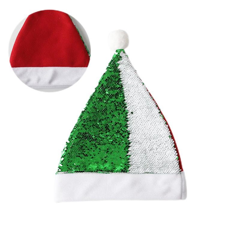Personalized Sublimation Christmas Hats Shiny Sequin Christmas Cap For Sublimation Printing