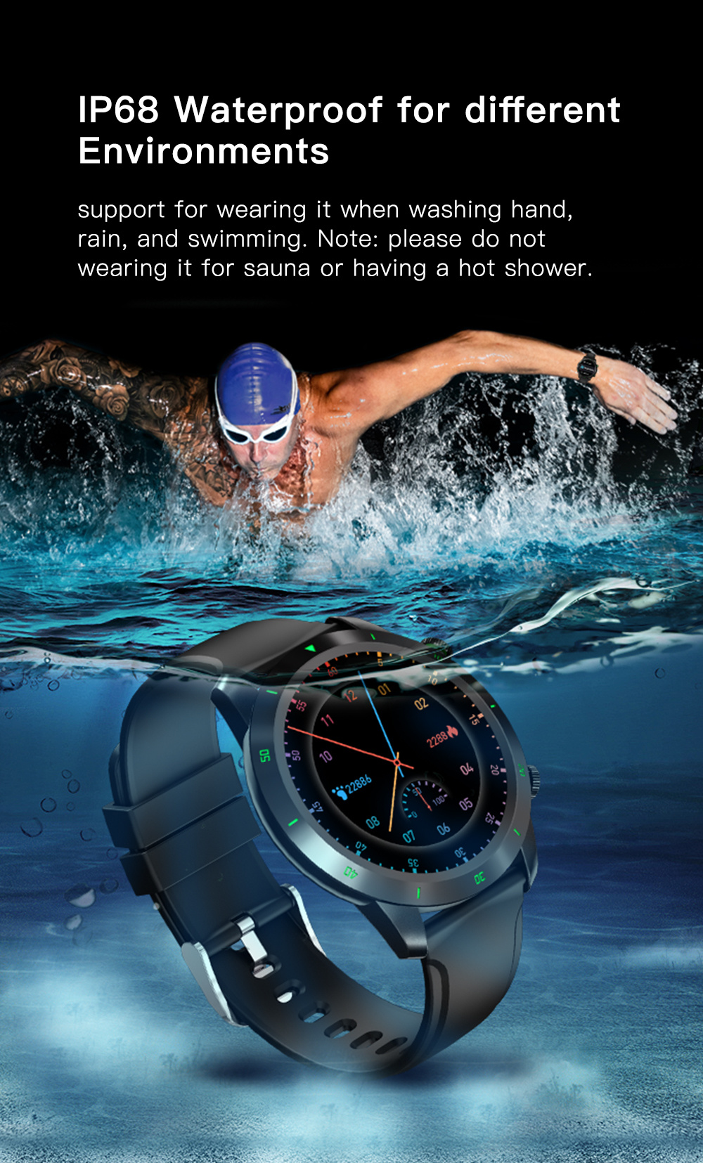 2022 Luxury Zg30t Smart Watch Men Body Temperature Blood Pressure Oxygen Watches Sports Smartwatch Women Vs Hu Awei Gt02