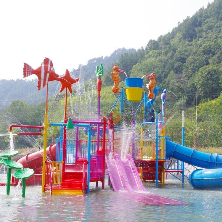 Fiberglass Spray Water Park House Equipment with Straight Slide