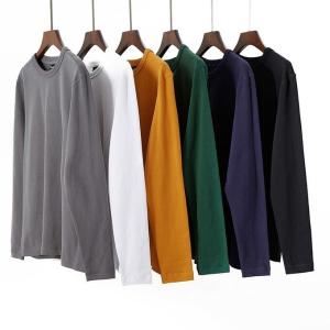 Quality OEM Long Sleeve T Shirt Casual Pure Color Sweatshirt For Men 100% Cotton High Quality wholesale