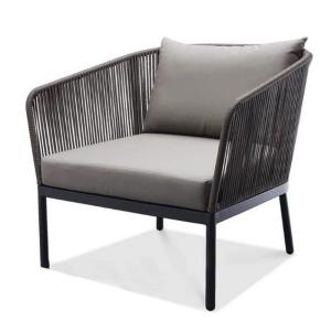 Quality Outdoor Dining Furniture Modern Leisure Waterproof Garden Woven Rope Table and Chairs with Powder Coated Frame wholesale