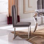OEM 44x50x103cm Modern Velvet Dining Chairs With Stainless Steel Legs