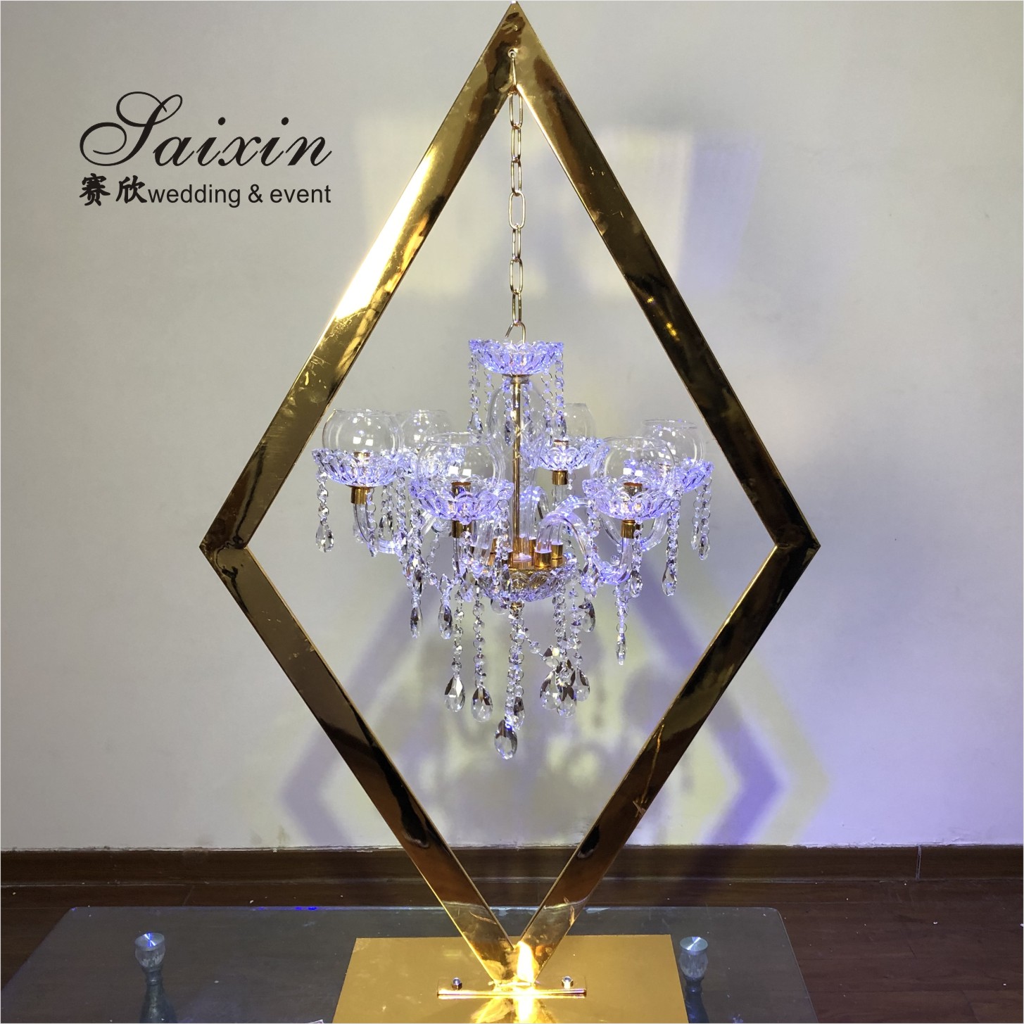 13 Arms Flower Gold Metal Candelabra Wedding 130CMx68cm