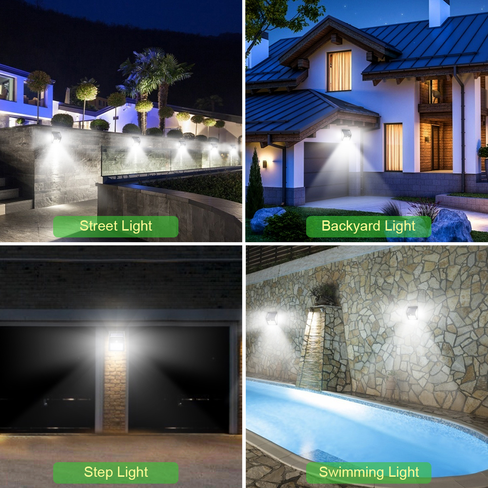 144pcs SMD2835 3.7V 800mAh Solar Motion Sensor Wall Light For Yard Aisle