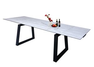 Quality Elegant Textured HPL Dining Table 2.1 Meter Indoor Pavilion Use Heat Resistant wholesale