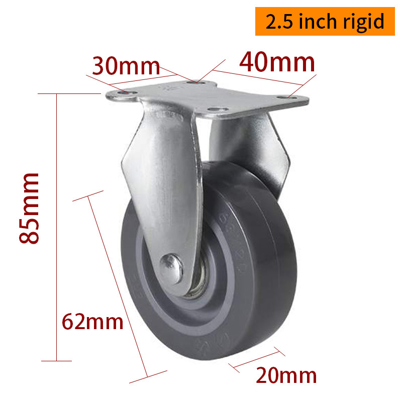 PP Core Mini Caster Wheels Rigid 2.5 Inch Swivel Casters 2625P-76