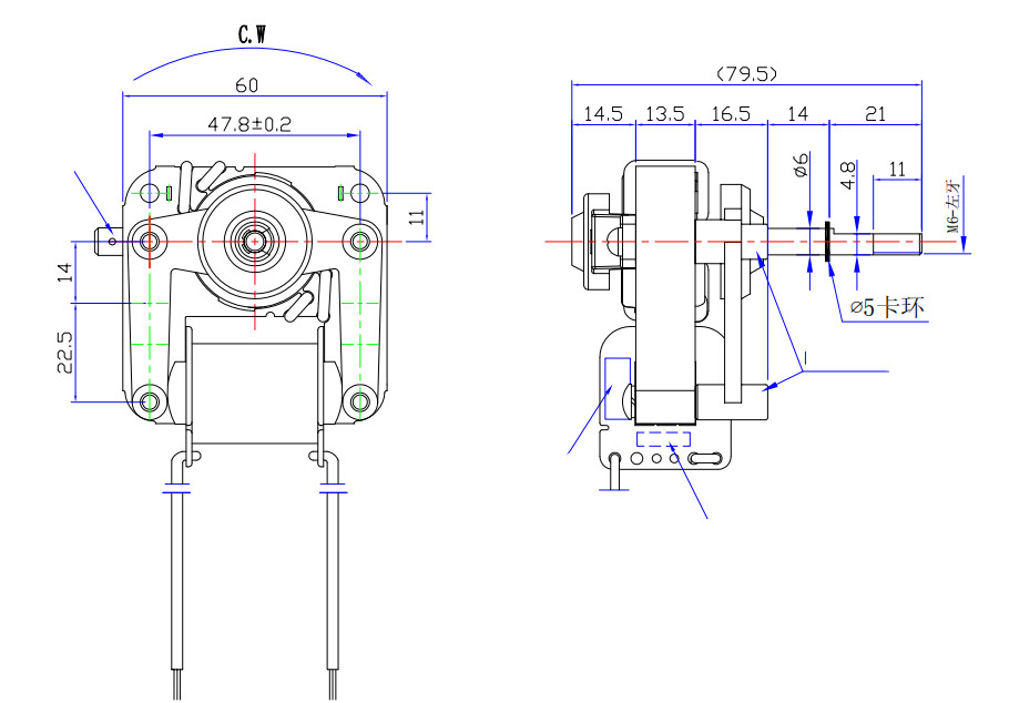 Sleeve Bearing Shaded Pole Motor Low Noise 220V Single Phase Asynchronous Motor
