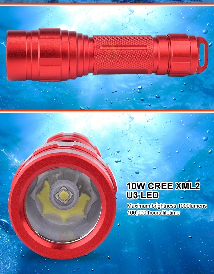 10 Watt High Power Led Flashlight Torch Light Aluminium Alloy Tactical Mini Bright Diving