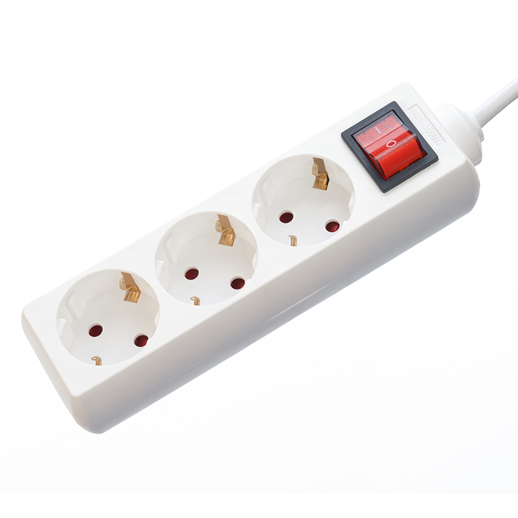 8 Outlet Power Strip with Surge Protector 3 Socket Indoor Extension Cord 4 H05VV-F 3x1.5mm Polyurethane Cables WIFI NO White