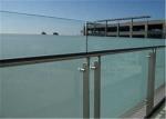 Commercial Frameless Glass Deck Railing Systems Stainless Steel Round Post