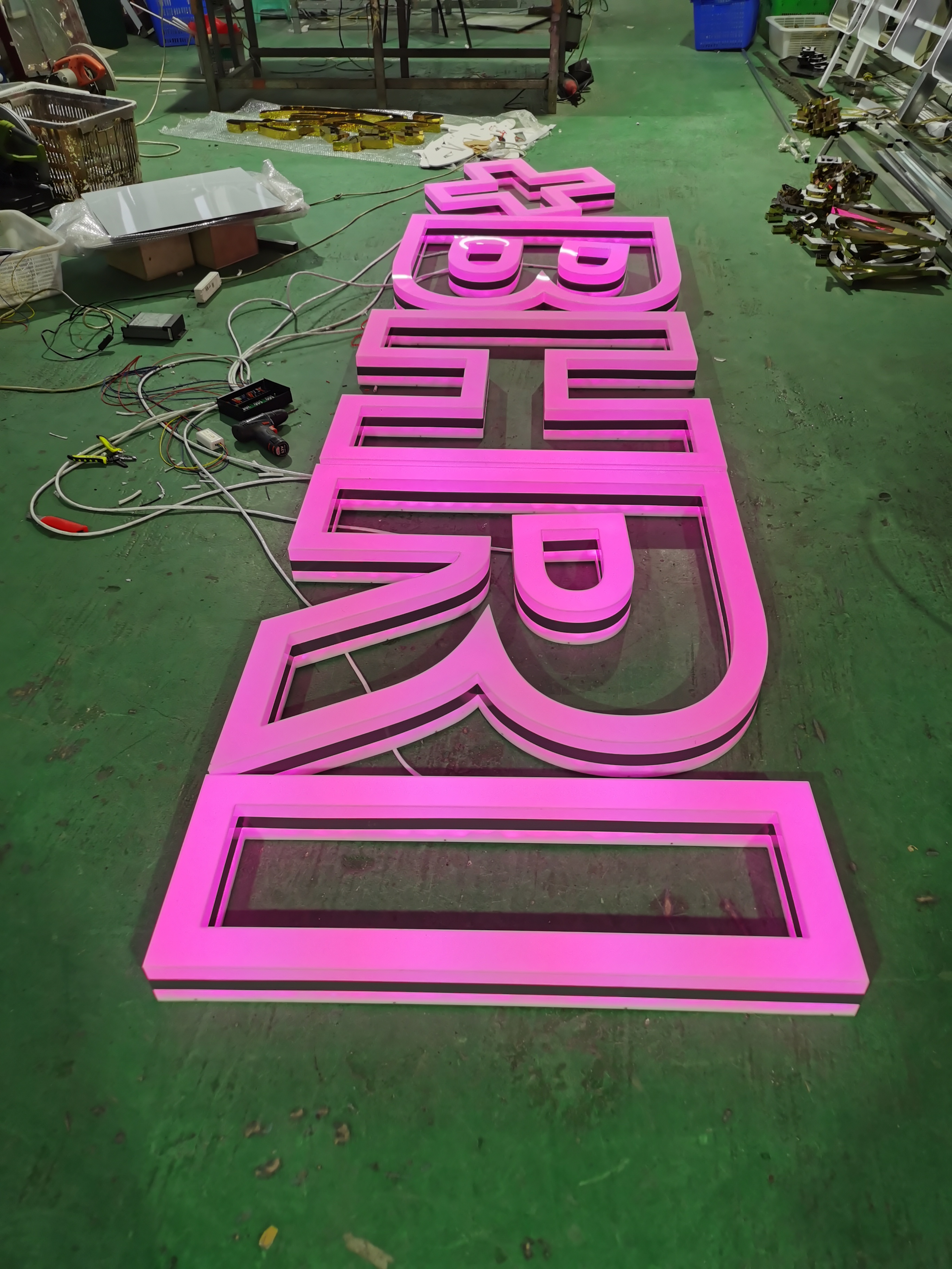 Outdoor Building stores advertising rimless Acrylic full illuminated 3d logo led light electronic channel Letters signs