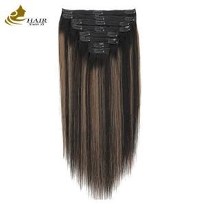 Quality Straight Invisible Clip In Hair Extensions Human Ponytail Piano Color wholesale
