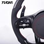 Black Leather Mercedes Benz Steering Wheel Carbon Fiber Car Accessories