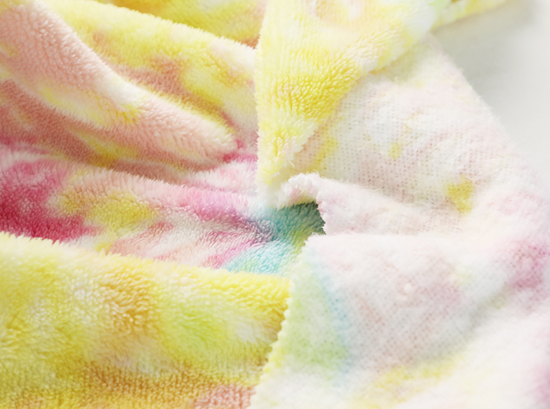 Tie Dyed Rainbow Garment Soft Sherpa Fabric 240gsm 150D
