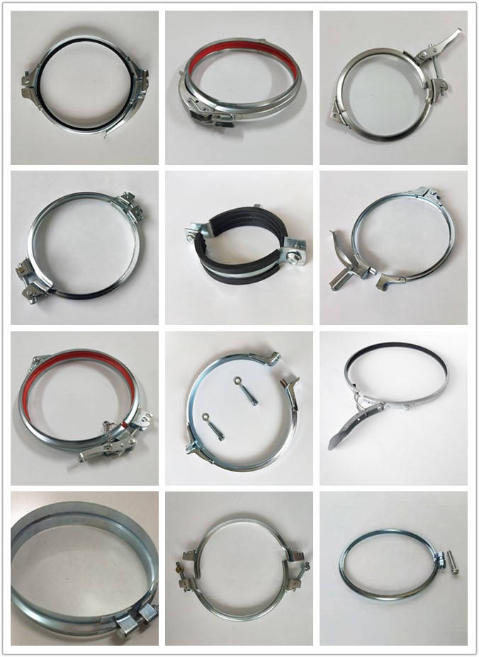 Woodworking Dust Removal Galvanized Steel Hose Clamp Round Flange Duct Quick Release 200mm