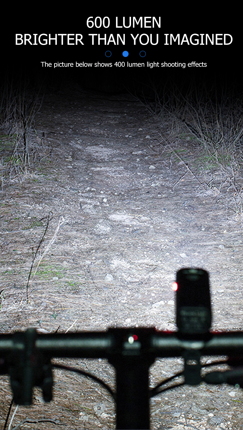 Front Waterproof USB Rechargeable LED Bicycle Light 600LM Cycling Headlight 2200mAh