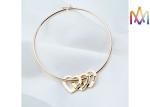 10.5g Heart Charm Womens Engraved Bracelets Bangles