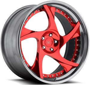Quality 20 inch customized red spoke 2 piece forged car wheel rim china wholesale