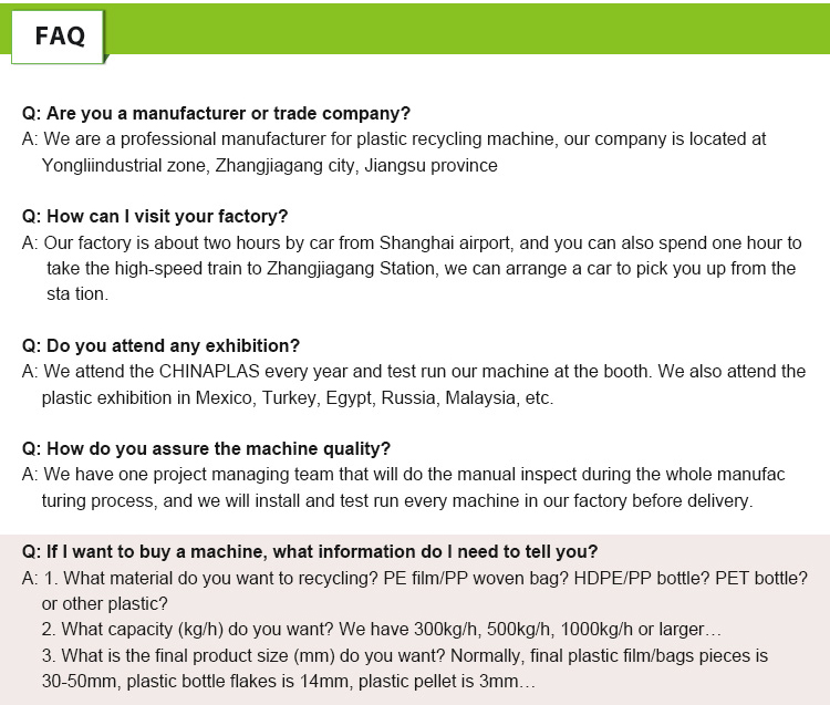 PP PE Plastic Bottles Cleaning Washing Waste Shredder Crusher Recycling Line