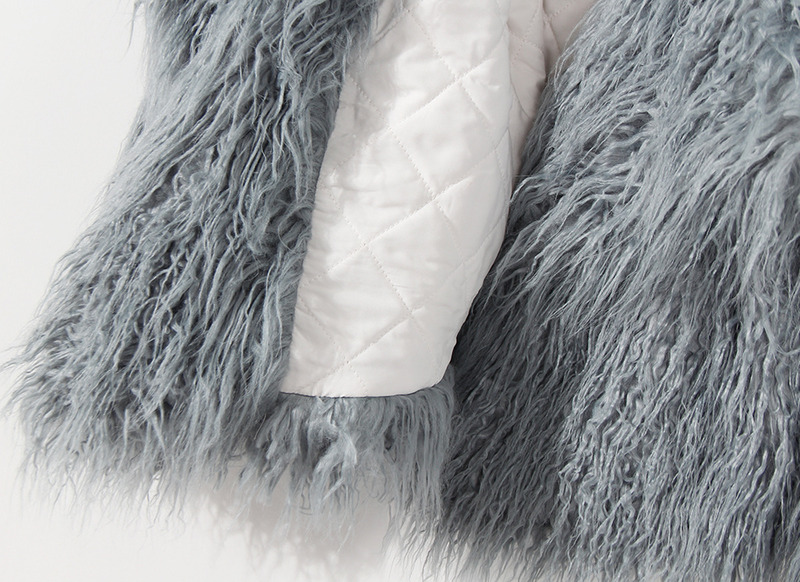 New Winter Style Fashion Woolen Faux Fur Collar Jackets Breathable Coated Fur Coat Women Winter