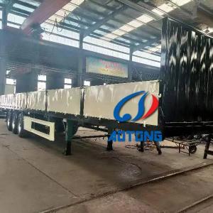 Quality 9.00-22.5 Rim Tri Axles Drop Side Wall Semi Trailer for Cargo Transport in Russia wholesale